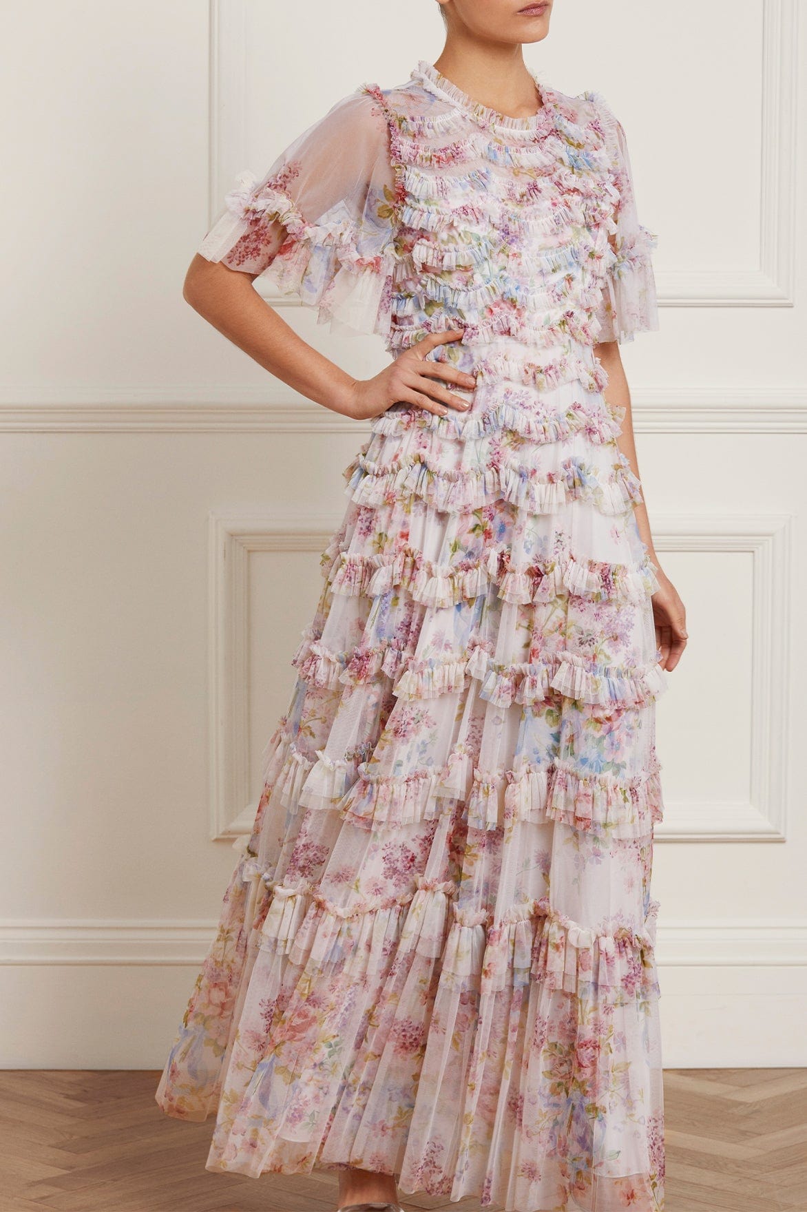 ruffled floral dress